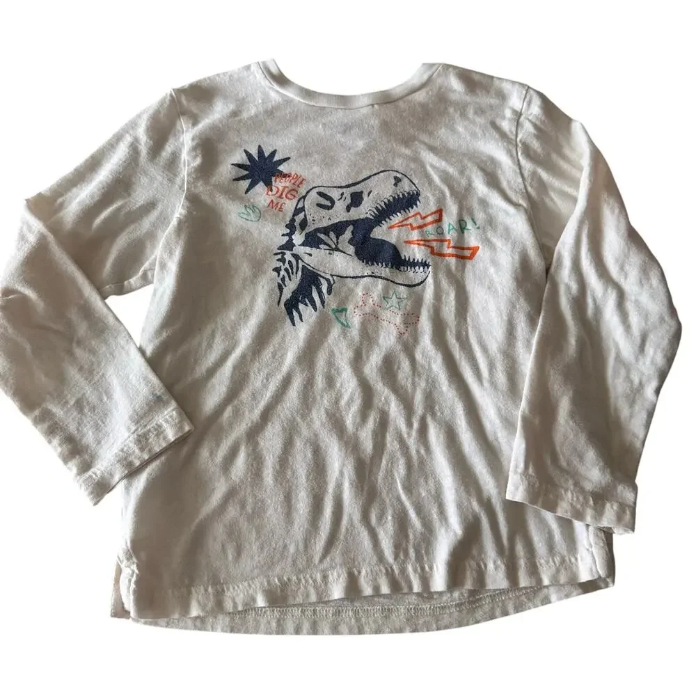 Tucker + Tate White Dino Long Sleeve Tee - Size 6